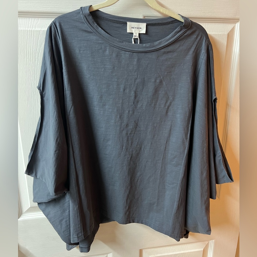 🆕 Heyson Women's Charcoal Batwing Top